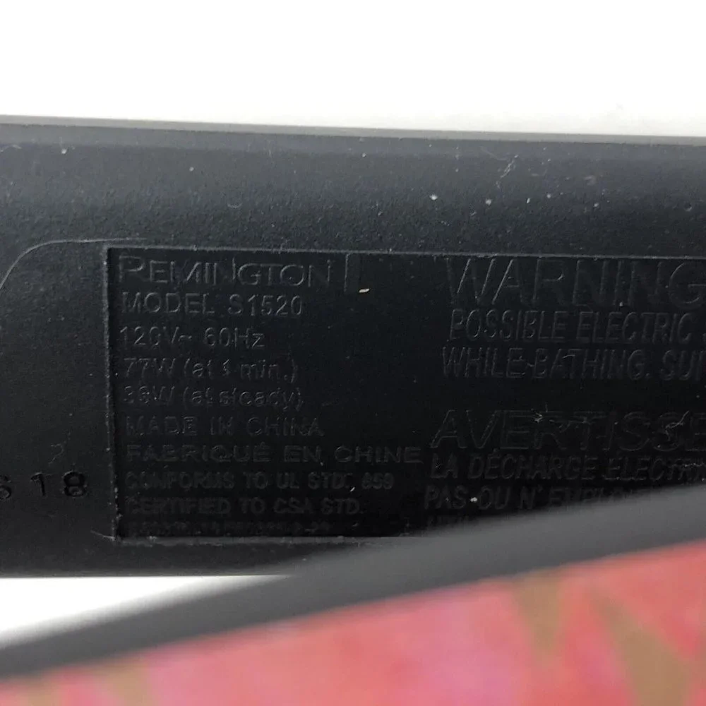 Remington 1" Flat Iron S1520 Ceramic Plate 400 F 30 Second Heat Up Purple Aztec - Picture 8 of 12
